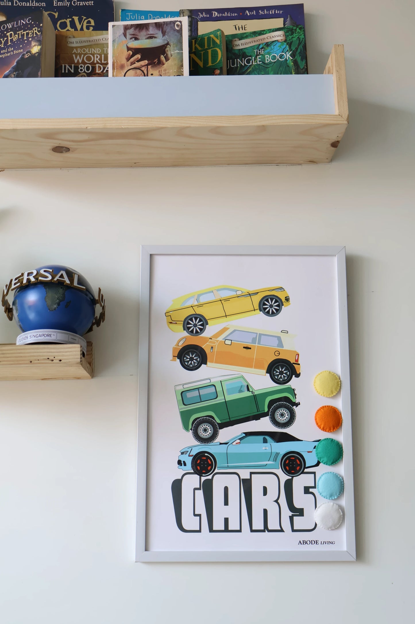 Toppled Cars Magnetic Pin-Up Board
