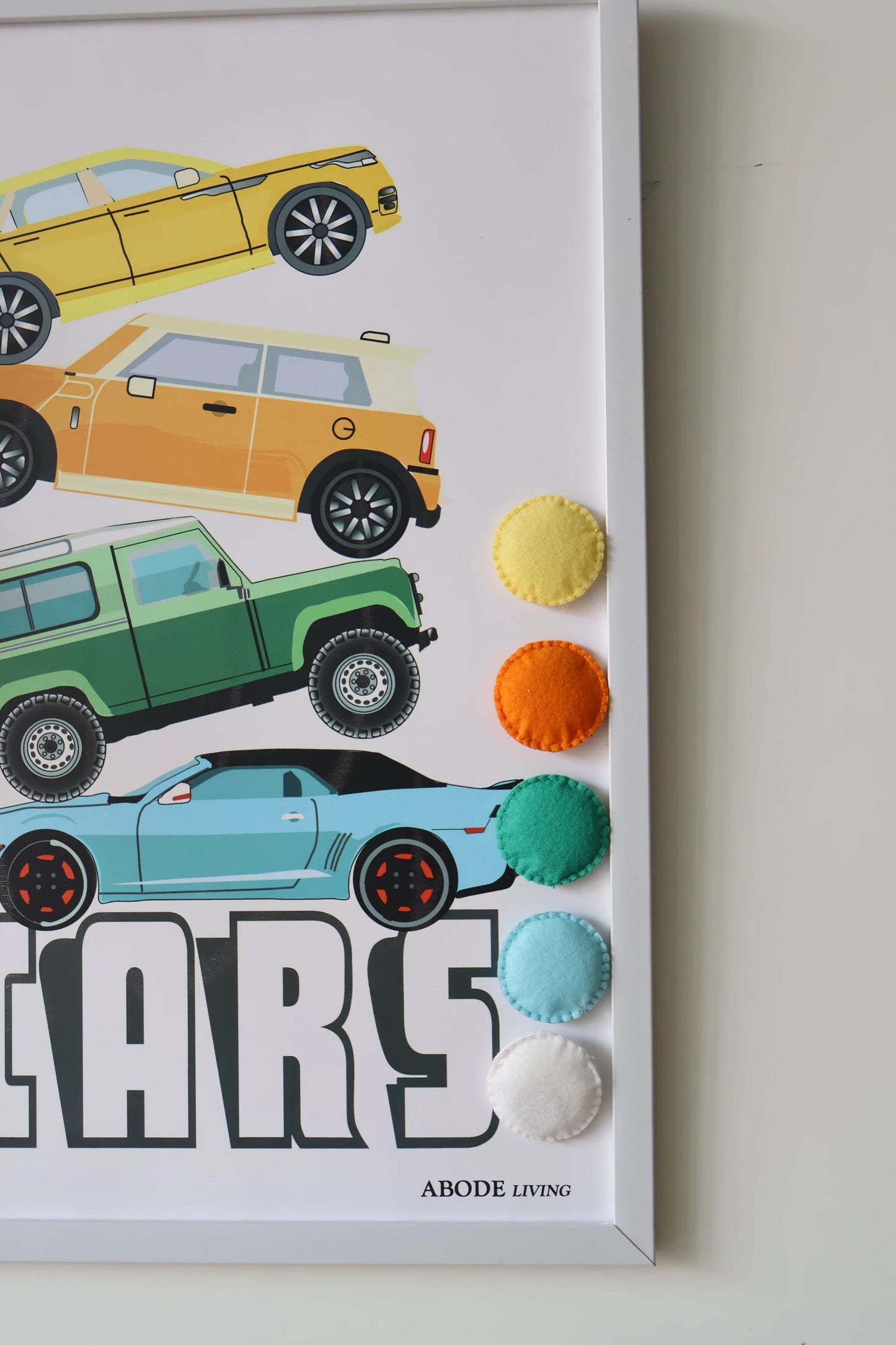 Toppled Cars Magnetic Pin-Up Board