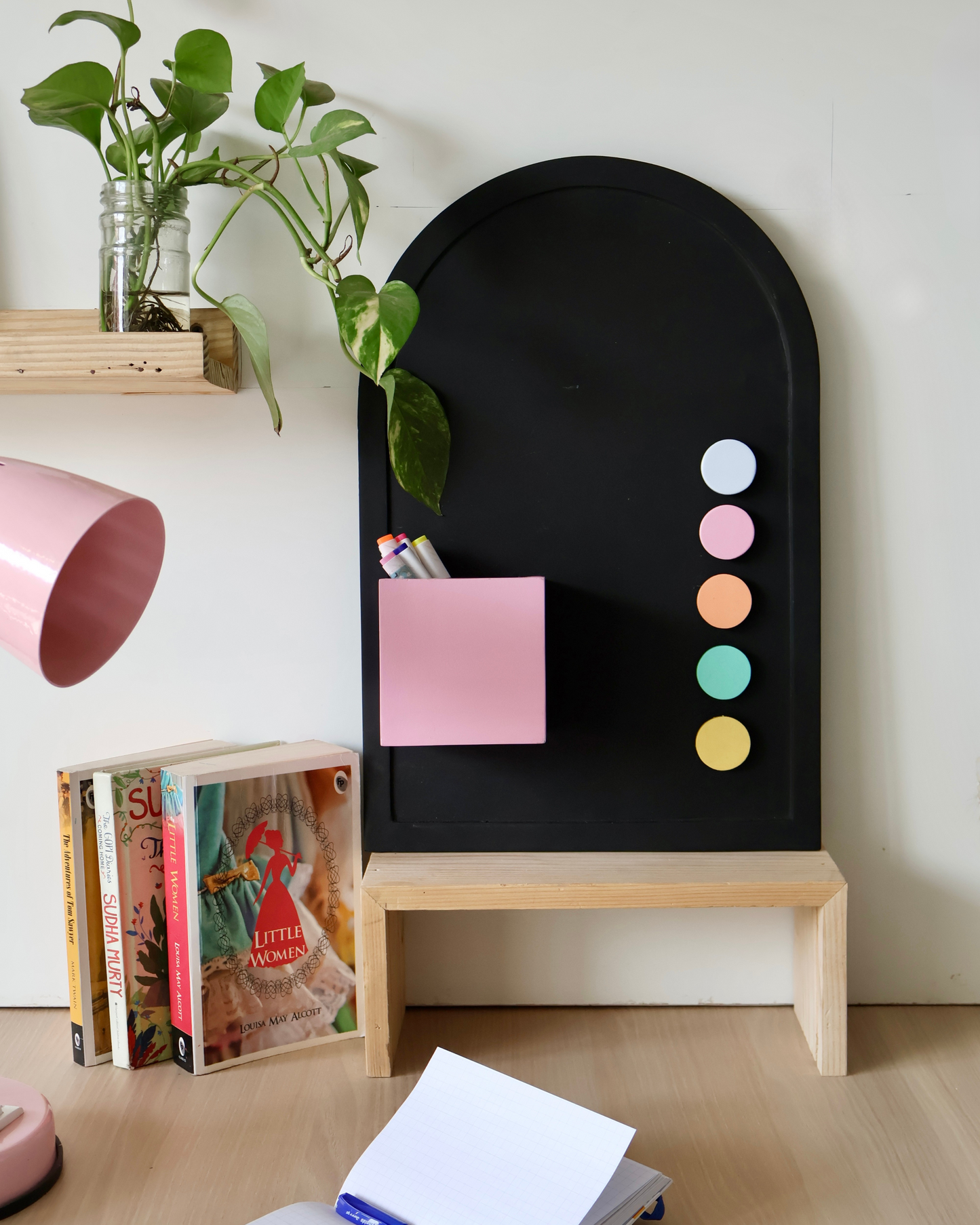 Arch Magnetic Chalkboard with Pen Holder