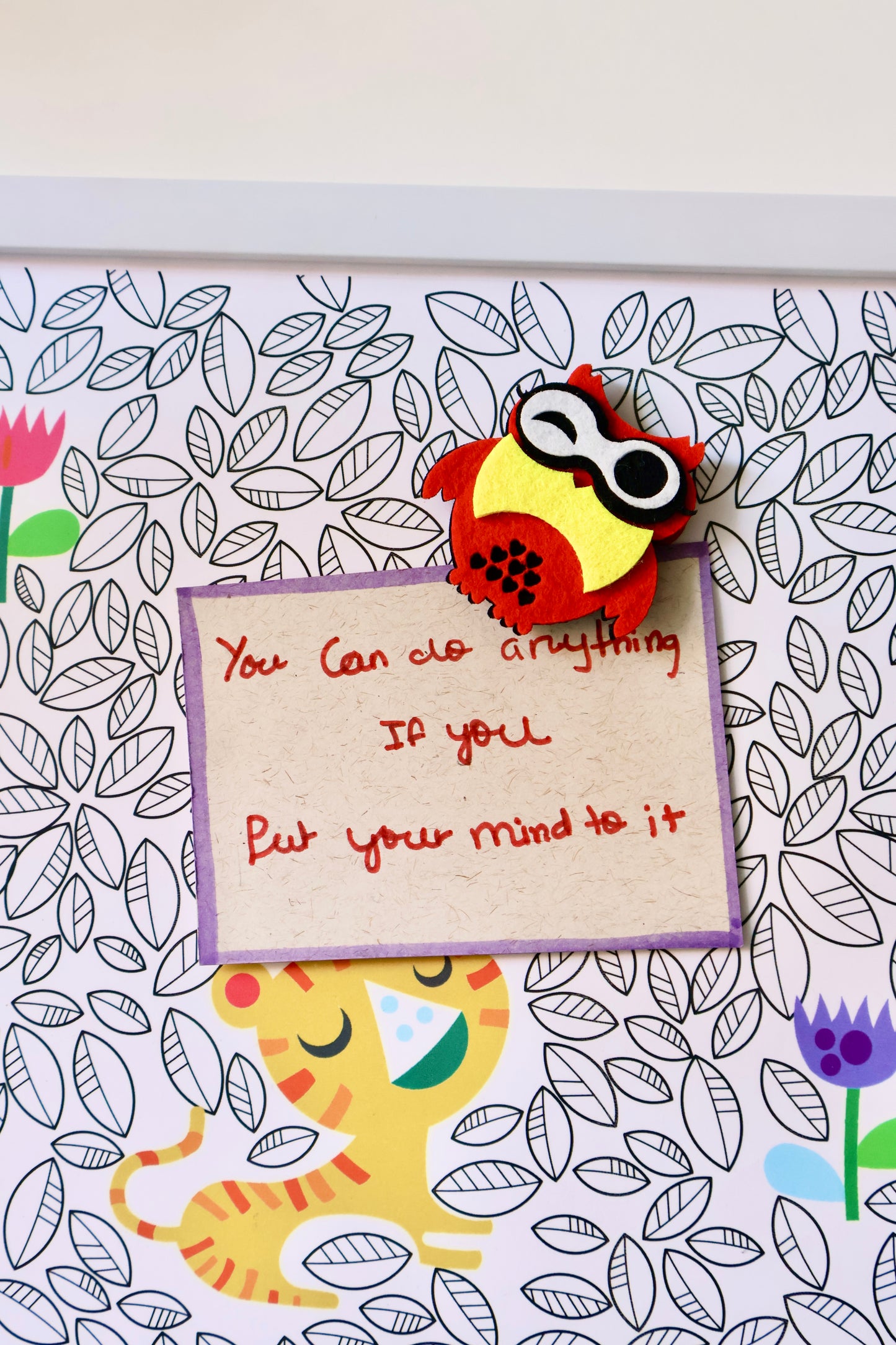 Owl on the Tree Magnetic Pin-Up Board